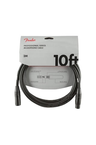 Fender Professional Series Microphone Cable 3 Metre - Black Mikro