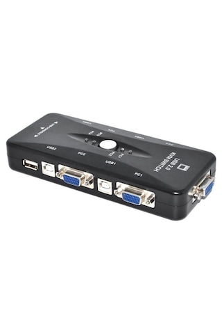 Luve Store 4 Port Usb Kvm Switch 4 Pc Tek Monitör Klavye Mouse Kontrol Usb 2.0 Hub