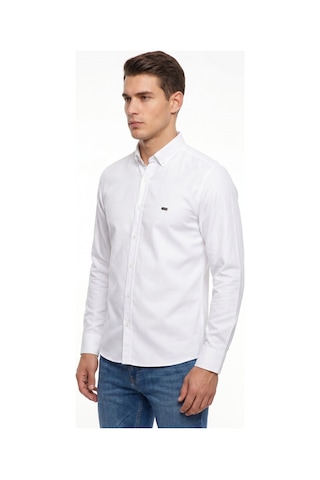 Artı Erkek Spor Slim Fit Uzun Kol Likralı Gömlek Bgl-st05465 Beyaz