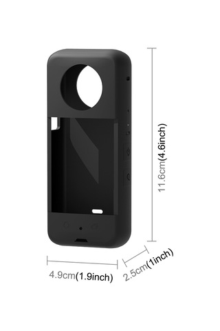 Insta360 X3 Puluz Lens Kapaklı Silikon Koruyucu Kılıf İçin Siyah