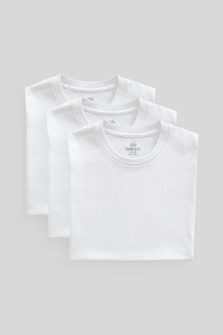 Standart Fit Basic O Yaka 3lü Paket Beyaz Erkek T-shirt 87911 Beyaz