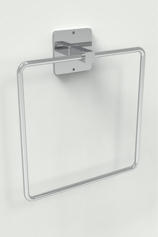 Karteya Kare Yapışkanlı Gümüş Kare Havluluk Banyo Havlu Kare Pratik Askılık Gümüş