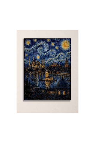 Starry Nights İstanbul Baskılı Metal Tablo Wall Art Çok Renkli - 929070473 Çok Renkli - 929070473 Çok Renkli