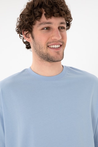 U.S. Polo Assn. Erkek Oversize Fit Bisiklet Yaka Açık Mavi Tişört 50305859-VR003