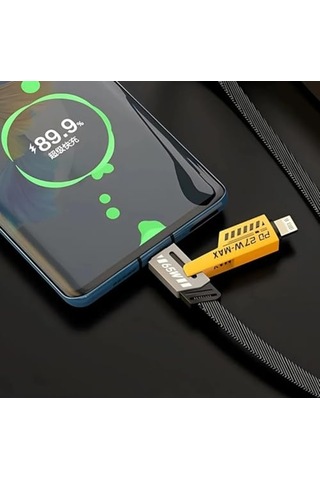 4'ü 1 Arada 65w Pd Hızlı Şarj Kablosu - Type C/usb/lightning Destekli 100 Cm Dayanıklı Örgü Yapı - Akıllı Ve Diğer