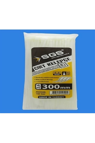 Sgs Cırt Kelepçe 3,6X300 Mm Beyaz
