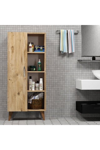 Star Tek Kapılı 4Raflı Çok Amaçlı Dolap Çam- BDL0202