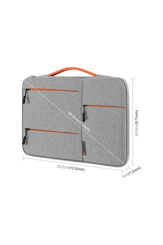 Didadodo 13 Su Geçirmez Çok Katmanlı Koruma İş Laptop Çantası - Pu Sap Gri, Küçük Boyutlu Gri