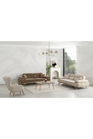 Dekorbizden Sürpirz Koltuk Takımı Krem-31834 7009