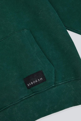 Kids Boy Strike Wash Kapüşonlu Sweatshirt Koyu Yeşil