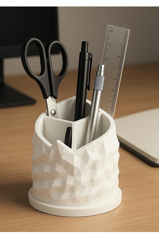 Spiral Dağ Temalı 3 Bölmeli Kalemlik, Çap: 11 Cm Yükseklik: 13 Cm, Kalem Kutusu, Yüksek Kalite 3d Baskı, Çevre D Çok Renkli