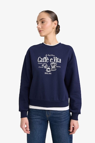 Defacto Relax Fit Bisiklet Yaka Baskılı Kalın Sweatshirt G6298ax25wnnv251 Lacivert-nv251