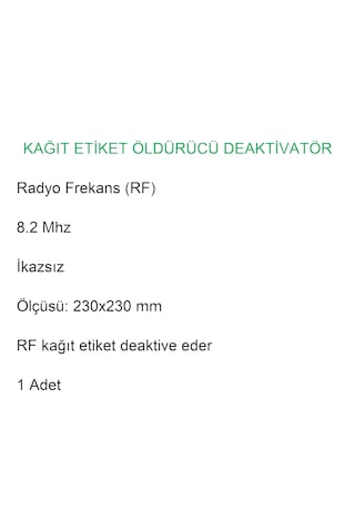 Rf 8.2 Mhz Kağıt Etiket Öldürücü Deaktivatör İkazsız