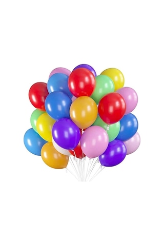 10 Adet Karışık Renkli Balon 9a Parti Organizasyon Balonu Çok Renkli