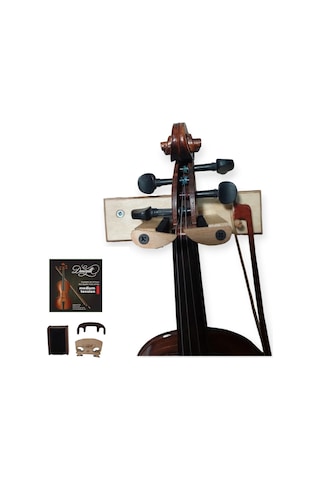 Keman Stand + Tel Takımı+ Reçine Rosin + Köprü Tam Boy +ahşap Su
