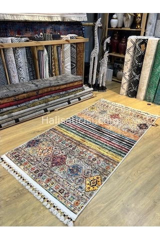 Salerno Çamaşır Makinesinde Yıkanabilir Kilim Halı Hs1017 Çok Renkli