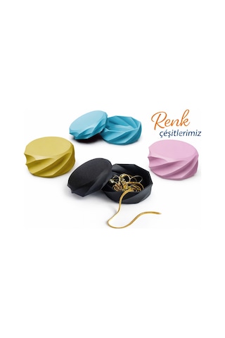 Takı Kutusu Organizer 7,5x7,5 Cm Kapaklı Mücevher Kutusu Taşınabilir Seyahat Takı Saklama Kutusu Çok Renkli