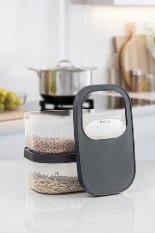 2'li 5 Lt Multibox Kayar Kapaklı Saklama Kabı & Erzak Kabı & Toz Ve Tablet Deterjan Kutusu Siyah