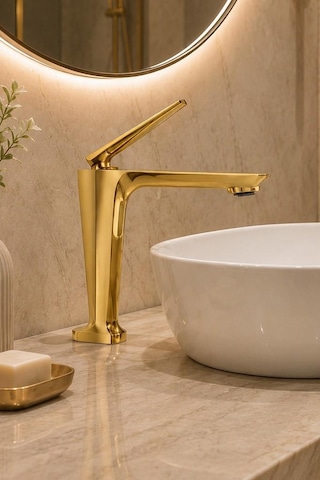 Sensa Kısa Lavabo Bataryası Mat Pırınc-altın Mat Pirinç Altın