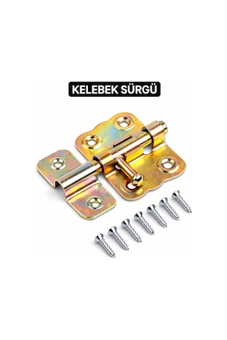 Kelebek Sürgü Küçük Kapı Pencere Sürgüsü Mavzer Kilit Metal Sürgü Vida Dahil