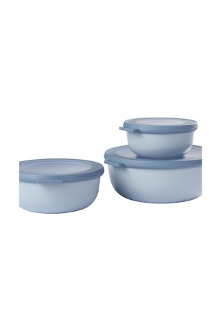 - Çok Amaçlı Cirqula Round 3 Parçalı Set - Kapaklı Saklama Kabı - Saklama Kutusu, Buzdolabı, Derin Dondurucu Ve Mikrodalga Fırın Kabı Olarak Uygundur - 350 Ml, 750 Ml Ve 1250 Ml - Blue 7009