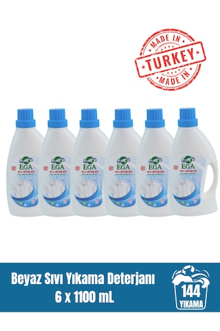 Beyaz Sıvı Yıkama Deterjanı 6x 1100 Ml 6 L