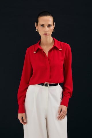 Sateen Lucy Gömlek - Kırmızı-137111