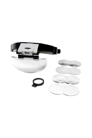 Özel Seri Hobi Ürün Aksesuar Lens Takmalı 5 Lenslı Led Lambalı Şapka Tip Büyüteç