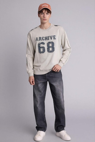 Defacto Boxy Fıt Bisiklet Yaka Sweatshirt H6268ax26spgr368 Gri-gr368