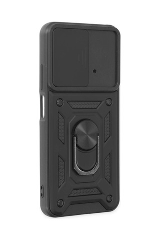 Xiaomi Poco M4 Pro 4g Uyumlu Kılıf Pars Lens Yüzüklü Silikon - Siyah