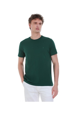 Hatemoğlu Yeşil Regular Fit 100% Pamuk Bisiklet Yaka Tişört 1996543 Yeşil-02