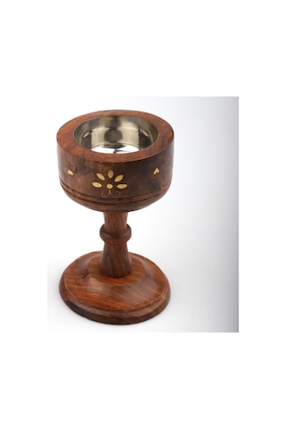 Tütsülük Ahşap Büyük Vazo Tb105b Kahve