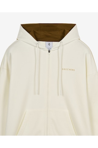 Skechers M Lw Stripe Zip Hoodie Sweatshirt Erkek Beyaz Sweatshirt S2620120-3855