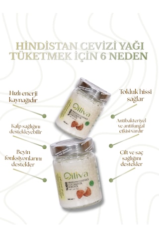 Oiliva Soğuk Sıkım Hindistan Cevizi Yağı 2 X 300ml %100 Doğal & Saf Katkısız Cam Şişe 300 ML