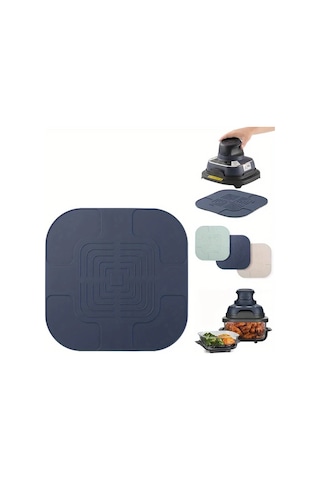 Honeybeeshop Bej 10.8" Kare Silikon Air Fritöz Altlığı Yeniden Kullanılabilir Yapışmaz
