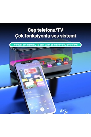 Z6 Premium Led Işıklı Bluetooth Hoparlör Masaüstü Ambiyans Speaker