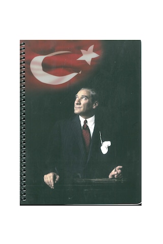 Keskin Atatürk Ve Bayrak Spiral Def. 80 Yap. 16x22 Kareli Karton Kap Çok Renkli