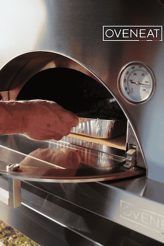 Oveneat Gazlı Double Stainless Steel Pizza Fırını Gümüş - Siyah