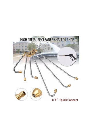 Neevoyu Stainless Steel 35cm Yüksek Basınçlı Yıkama Makinası U-şekilli Dirsek Aksesuarı - 5000 Psı Uyumlu, Zor Erişimli Bölgeler İçin 25 Nozzle