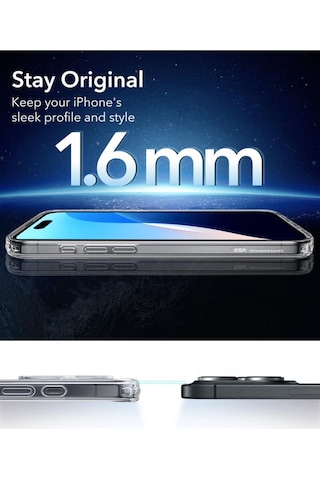 Esr Apple Uyumlu iPhone 16 Pro Kılıf Halolock Magsafe Classic Hybrid Silikon - Şeffaf Çok Renkli