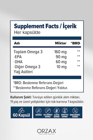 Ocean Omega 3 Balık Yağı 500 Mg 60 Kapsül 3 Adet