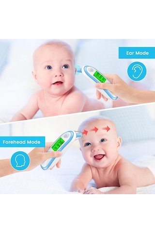 Yeşil Flaş İndirim-Yongrow Temassız Kızılötesi Termometre Alın Ve Kulak Bebek Yetişkin Ev Kullanımı İçin Ateş Alarmı Ve Otomatik Kapanma İle Çift Mod