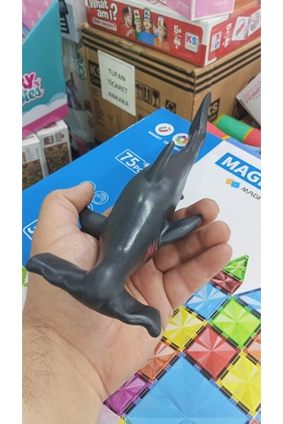 Plastik Oyuncak Büyük Boy Hayvan Çekiç Başlı Köpekbalığı Sphyrna 23 Cm
