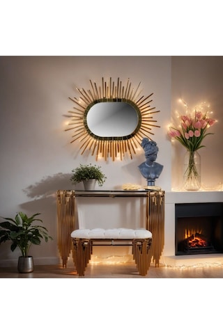 Ekgconcept Piyano Model Lüx Ultra Lak Kaplama Dresuar Ve Puf Gold Gold