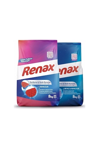 Renax Matik Beyaz & Renkliler için Toz Çamaşır Deterjanı 2 x 8 KG