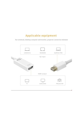 Mini Displayport Thunderbolt To Hdmi 4K Çevirici Kablo