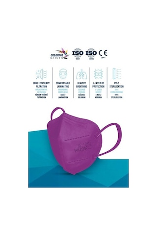 Musk Ffp2 Maske Mor Renk 10 Adet