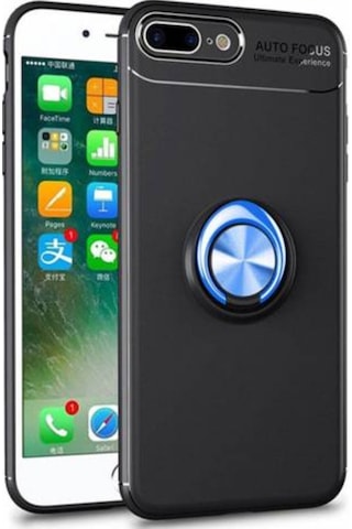 Apple Uyumlu iPhone 8 Plus Kilif Yüzüklü Tam Korumali Silikon Kapak 412599868