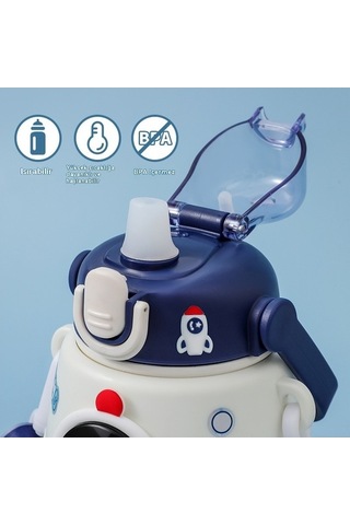 Novahub Yalıtımlı Su Roket Pipet Paslanmaz Ördek Öğrenci Mor Mor Karikatür Kapasiteli Gagası Çocuk Çelik Büyük Bardağı 316 Nh Mor