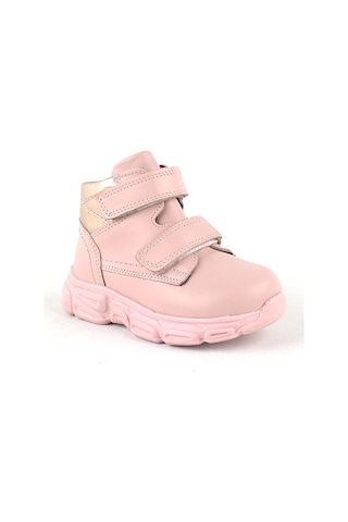 Rakerplus Hakiki Deri Pembe Cırtlı Kız Bebek Bot Pembe